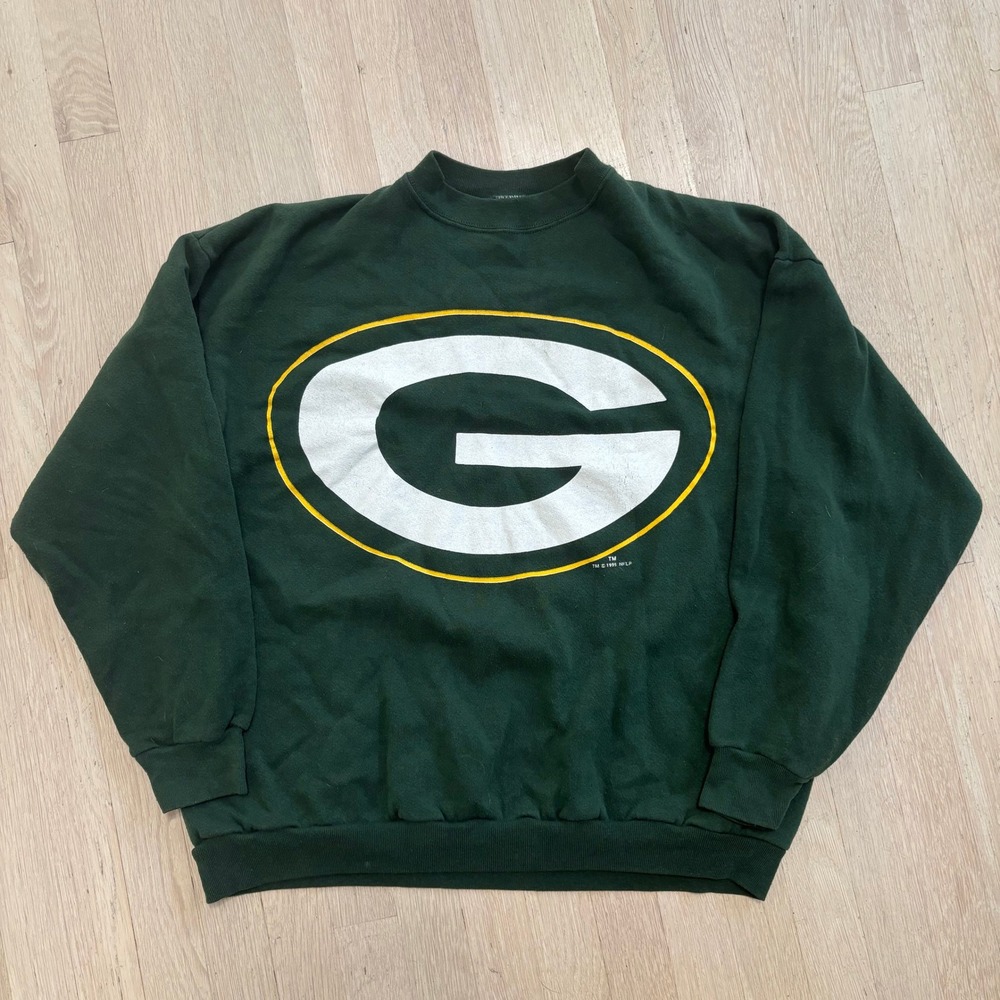 Logo 7 Green Bay Packers Sweatshirt Mens XL Green Good 1995 Vintage NFL Logo